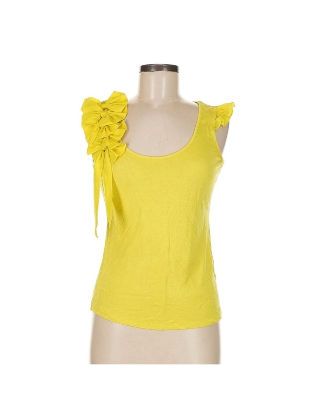 Yellow Ted Baker Ruffle-Shoulder Tank Top